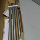 Bay Window Curtain Rods, HOTOZON 1 Inch Heavy Duty Curtain Rods for Bay Windows 36-72 Inch(Center Rod), 20-36 Inch Side Rods for Windows, Antique Silver, Decorative Drapery Rods with End Cap Finials