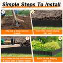 Corrugated Garden Edging,6"×40Ft Galvanized Steel Landscape Edging & Lawn Edging Border,Metal Garden Border for Flower Beds,Garden,Lawn,Raised Beds & Tree Surrounds(Black)