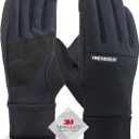 TRENDOUX Flexible Thick Winter Gloves: 3M Touchscreen Warm Gloves for Men Women, Waterproof & Windproof, Thermal Insulated (Small, Black)