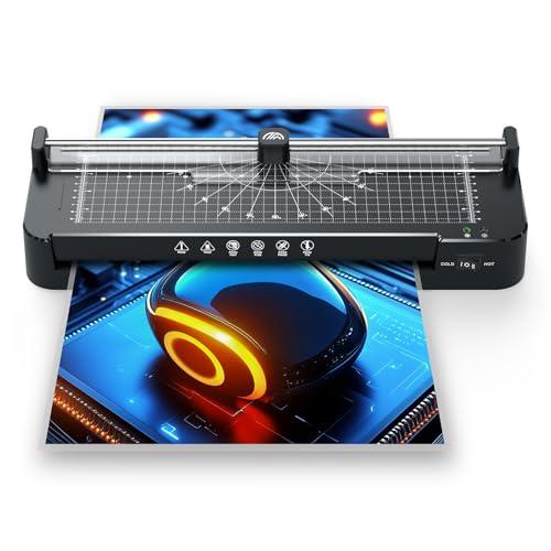 Laminator 13 Inch Wide with Laminating Sheets 50pcs, Hot and Cold Laminator Machine with Paper Trimmer, Thermal Laminator 11x17 for A3 A4 A5 A6 with Corner Rounder for Home Office School Use