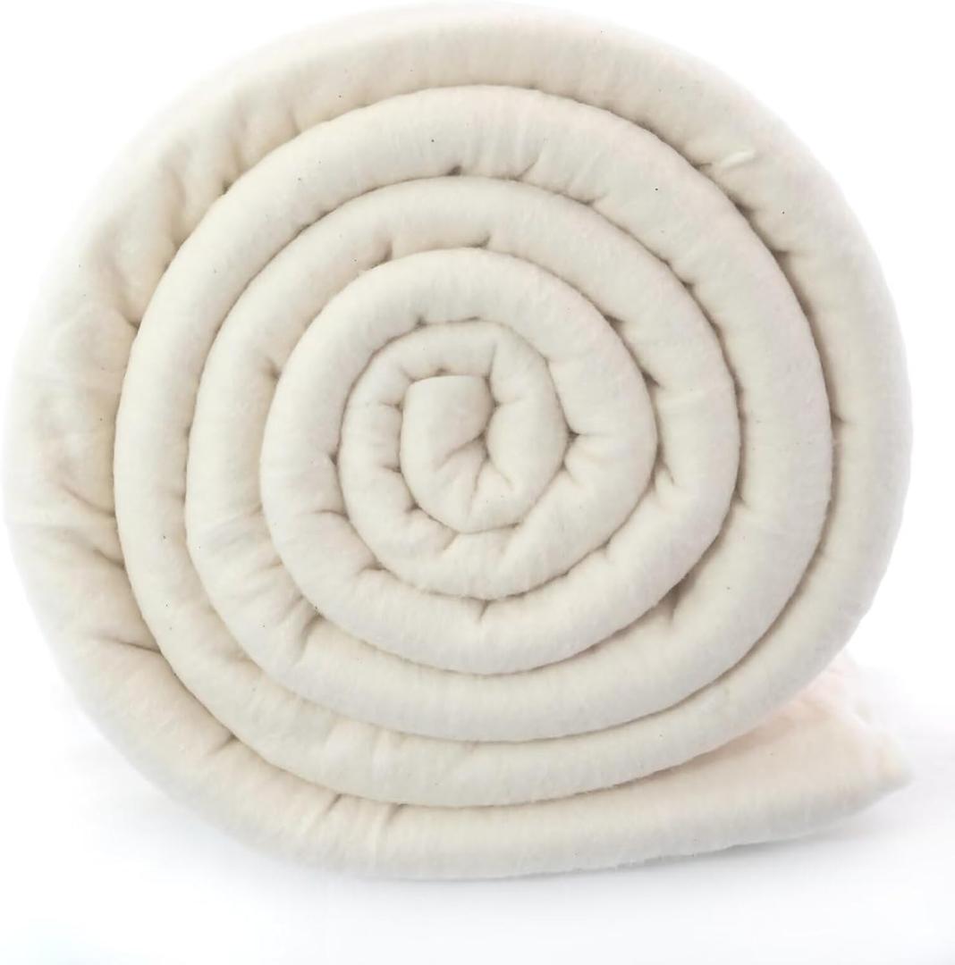 Natural Cotton Quilt Batting 108"x90" for Quilting Patchwork Quilts Queen Size