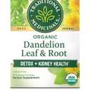 Traditional Medicinals Organic, Dandelion Leaf & Root - Dandelion Root Tea, Supports Normal Detox + Digestion - Kosher, Non-GMO, Caffeine-Free, Compostable - 16 Tea Bags (EXP 03/20/29)