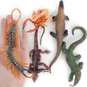 Fantarea 5 PCS Wild Life Jungle Animal Action Figures Model Goanna Chameleon Lizard Scorpion Scolopendra Party Favors Supplies Cake Toppers Set Toys for 5 6 7 8 Years Old Boys Girls Kid Toddlers