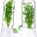 2 Pieces Saver for Refrigerator Keeper Storage Containers Saver Pod for Cilantro, Parsley, Asparagus, Keeps Vegetables for 2-3 Weeks(White)