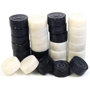 Marble Chess Checker Pieces Set with Free Storage Box, Collection (White Black)