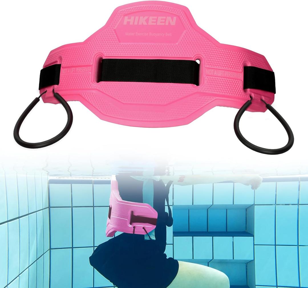 Swim Floating Belt,Water Aerobics Swimming Belt with Fixing Straps,Jogger Floatation Aid Buoyancy Belt for Swimming Pool Fitness and Fitness Workout Therapy (Regular Size, Pink)