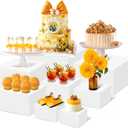Buffet Risers, 8 Pcs Large White Acrylic Food Risers, Dessert Table Display Set for Buffet Table, Acrylic Display Stands for Catering Dessert Jewelry Figures Show ( 5" 6" 7" 8" 9" 10" 11" 11.8")