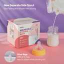 Nuliie 120 Pcs Breastmilk Storage Bags, 8 OZ Breast Milk Storing Bags, BPA-Free, Milk Storage Bags with Pour Spout for Breastfeeding, Self-Standing Bag, Space Saving Flat Profile