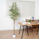 Olive Tree 6FT Fake Tree Faux Plants Indoor with Pot Artificial Tree Nearly Natural Olive Branches and Fruits for Living Room Home Office Decorations,6FT-02