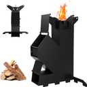 Rocket Stove for Cooking Portable Wood Burning Wood Fire Camping Backyard Cooking Outdoor Events BBQ Comes with Storage Bag