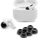 Eartune Fidelity UF-A Premium Memory Foam Tips for AirPods Pro (1st Gen & 2nd Gen) - Fits in Charging Case, Stays in Your Ears, Superb Sound Isolation, and Built-in Waxguard - X Large, [Black] (X Large, Black)