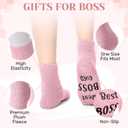 4 Pairs Best Boss Ever Socks for Women Lady Boss Christmas Appreciation Gifts Chaos Coordinator Gifts for Office (Light Color)