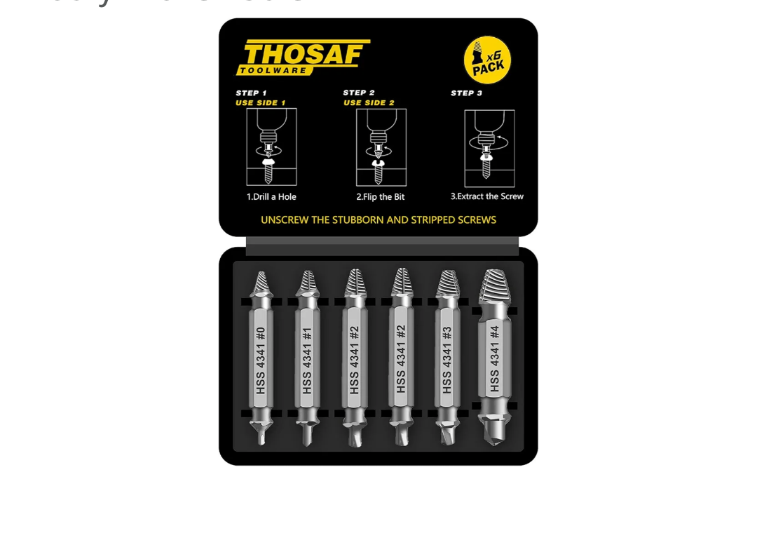 Damaged Screw Extractor Set-Christmas Stocking Stuffers for Men Adults Him, Men's Gifts for Dad, Husband, Stripped Screws Nuts & Bolts Drill Bit Tools for Easy Removal of Rusty Broken Screw