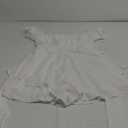 Fixmatti Women Boho Romper Off Shoulder Ruffle Chiffon Shorts Jumpsuit Playsuits (Small, White)