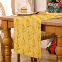 EMMTEEY Christmas Table Runner with Festive Christmas Tree Design | Soft Plush Faux Fur, Heat & Scratch Resistant, Holiday Decor for Home Party Dining Table (13x72 Inch, Ginger)