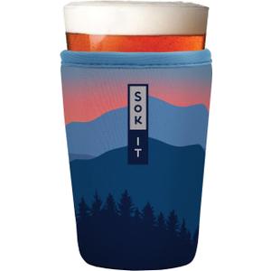 Sok It PintGlassSok Beer Glass Sleeve Insulated Neoprene Cover (Blue Ridge, Pint Glass Sleeve)