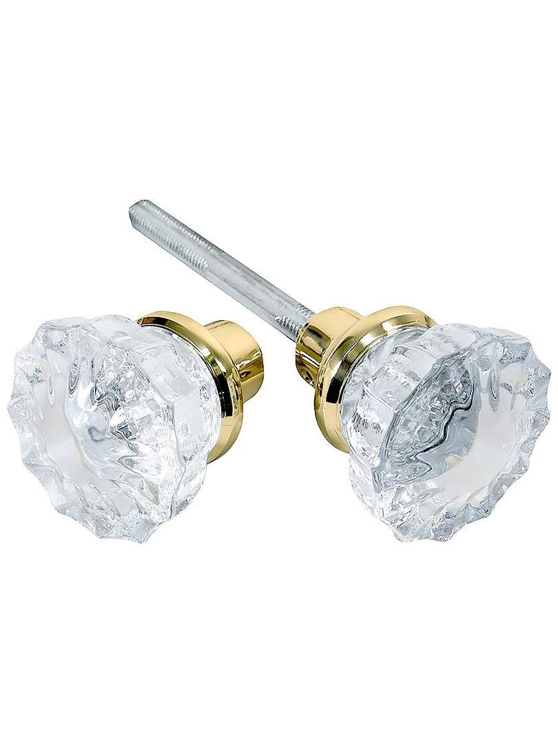 Tuff Stuff Tools Mortise Lock Crystal Glass Door Knob Replacement Set, Brass Finish Base