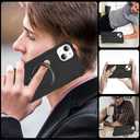 Designed for iPhone 14 Plus Case with Magnetic Stand [Military Drop Protection][Compatible with Magnet] Shockproof 14 Plus Phone Case with Ring Holder, Black