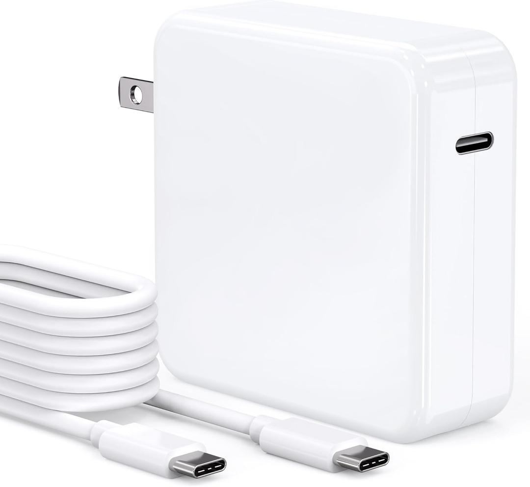 Mac Book 87W USB C Fast Charging Laptop Charger AC Adapter Replacement for 13 14 15-inch Mac Book Pro models introduced in 2016 or later,for MacBook Air After 2018, USB C to C Power Cord Supply (White1)