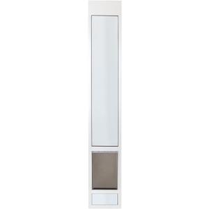 PetSafe 1-Piece Sliding Glass Pet Door for Dogs & Cats - Adjustable Height 91 7/16" to 96"- Large-Tall, White, No-Cut Install, Aluminum Patio Panel Insert, Great for Renters or Seasonal Installation