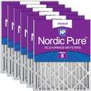 Nordic Pure 16x20x4 (Actual Size: 15 1/2 x 19 1/2 x 3 5/8) Pleated MERV 8 Air Filters 6 Pack