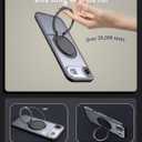 for iPhone Air Case, with 2 Tempered Glass Film, 360 Spin Magnetic Stand, Compatible with Magsafe, Military-Grade Drop Protection Case, Black