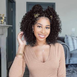 ToyoTree Deep Twist Crochet Hair - 10 Inch Pack of 8 Light Brown Short Curly Deep Wave Crochet Hair, Synthetic Ocean Wave Braiding Hair Extensions (10 Inch, #4-8P)