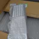 Wireless Keyboard and Mouse Combo - Full Size Slim Thin Wireless Keyboard Mouse with Numeric Keypad 2.4G Stable Connection Adjustable DPI (White & Silver)