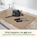 Cuisinart Dish Drying Mat for Kitchen Counter - 2-Pack XL 18x24 Ultra Absorbent Microfiber Dish Mat - Fast Drying, Machine Washable, Foldable Countertop Pad - Safe for Granite & Quartz
