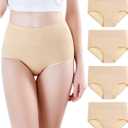 wirarpa Women's Modal Underwear Soft High Waist Briefs Ladies Panties 4 Pack (Regular & Plus Size) (X-Large)