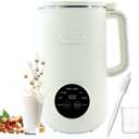 8-in-1 Automatic Soy Nut Milk Maker,40oz Soy Milk Maker for Homemade Almond,Oat,Soy Milk,Rice Paste,Complementary Food,Juice,Milk Maker Machine with Delay Start/Keep Warm/Self Clean/Boil Water (White)