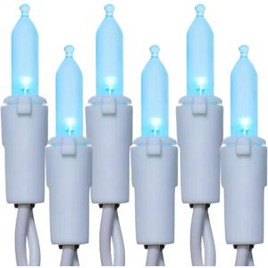 150 LED Sky Blue Christmas Lights Outdoor, UL Certified and Commercial Grade White Wire String Lights 50 FT, for Indoor and Outdoor Use.