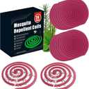 24 Mosquito Coils with 6 Metal Stands, 6-8 Hours/Burn Mosquito Repellent Outdoor Patio, Garden, Camping & Backyard Mosquitoes Repelling, Natural Mosquito Repellent Coils Safe for Kids & Pets (Pink)