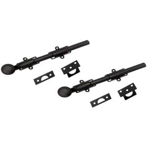 QCAA Solid Brass Dutch Door Bolt, 8", ORB Oil Rubbed Bronze, Made in Taiwan, 2 Pack