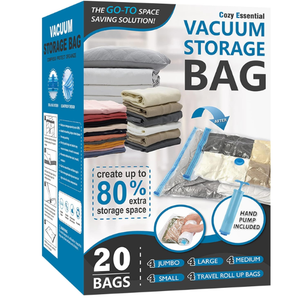 Cozy Essential 26 Pack Vacuum Storage Bags with Portable Rechargeable Wireless Electric Pump, Vacuum Seal Space Saver Bags for Clothing, Pillows, Blanket, Bedding, Comforters