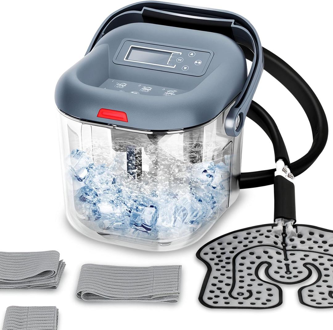 Ice Man Machine for Knee After Surgery,Equipped with Joint Universal Pad, Adjustable Time and Flow Rate. Monitor Water Temperature,Has Insulation But No Cooling Function (Ice Cubes Must Be Provided)