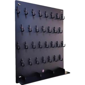 PROSPACE P0004 Acrylic Key Hooks Upgrade Thick Buckle 14 3/4W x 18 3/4L Wall-Mounted Key Hanging Board with 30 Hooks for Garage, Car Dealer, Office, Hotel, Real Estate (Matte Black with Pallet)
