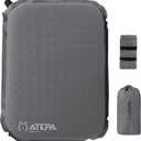 ATEPA Inflatable Seat Cushion, Self-Inflating Portable Stadium Airplane Travel Foam Cushion Pad for Camping, Sports Events, Outdoor (1 Pack Grey)