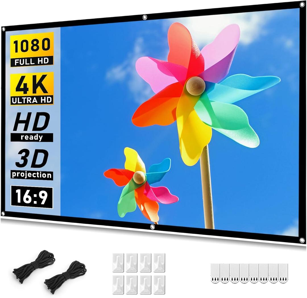 Taotique Projector Screen 72 inch, Movie Projector Screen 16:9 HD Foldable and Portable Anti-Crease Indoor Outdoor Projection Double Sided Video Projector Screen for Home, Party, Office, Classroom Taotique Projector Screen 72 inch, Movie Projector Screen 16:9 HD Foldable and Portable Anti-Crease Indoor Outdoor Projection Double Sided Video Projector Screen for Home, Party, Office, Classroom