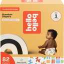 Hello Bello Premium Diapers Size 1, Balloon Buddies & Crosshatch Cuties Designs, 82ct Club Box