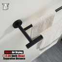 JQK Double Towel Bar 27 Inch, Matte Black Useable Length 24 Inch 304 Stainless Steel Thicken 0.8mm Bath Towel Rack for Bathroom, Towel Holder Wall Mount, TB100L24-PB