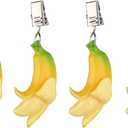 TwoFish Home Set of 4 Resin Banana Tablecloth Weights Clips Handicraft Banana Tablecloth Clamps Pack of 4
