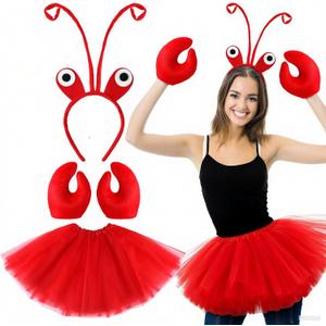 Newcotte 3 Pcs Halloween Costume Animal Tutu Ears Headband Tail Fancy Dress Costume Kit for Halloween Cosplay
