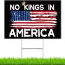 2 x No Kings in America Yard Sign, Double Sided, 12 x 18 inches, Weatherproof Corrugated Plastic with H Stakes