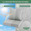 Summsun Patio Cushions for Outdoor Furniture, Faux Linen Water Resistant Backrest and Deep Seat Cushion Set with Non-Slip Bottom, Ties, Removable Cover, 22 x 22 Inch, Light Grey, Set of 4