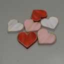 COCHIE Wooden Valentine's Day Hearts Decorations Indoor, Wood Heart Blocks Tiered Tray Decor Set of 6, Red Pink White Valentine Decoration for Home Party Office Shelf Mantle (Vintage)