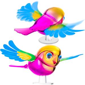 4 x Simulation Flying Bird Hood Ornament, Wind-Powered Creative Rotating Wing Car Decorations, Car Accessories with Durable Adhesive Base, Motorcycles Styling Truck Hood Ornament, Purple