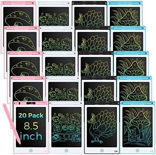 Zhehao 19 Pack LCD Writing Tablet for Kids: 8.5 Inch Colorful Drawing Doodle Boards - Reusable Erasable Doodle Board Educational Learning Toys Gifts for Toddlers Ages 3-8 Party Favors(Pastel,Classic)