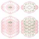 10 PCS Pink Retro Lace Placemats, Oval Embroidered Table Mats, Lace Doilies for Tables, Flower Vintage Place Mats for Home Kitchen Wedding Decoration(2 Styles)