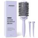 AIMIKE NaturaVol Round Brush for Blow Out,Nano Thermal Ceramic-Coated Round Hair Brush for Fine Hair,Fast Blow Dry for Smooth Salon-Style Finish at Home,Adds Volume,Purple (2.1"Barrel,3"with Bristles)